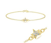 Little Star with CZ Stones Bracelet BRS-179-GP